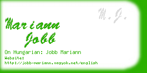 mariann jobb business card